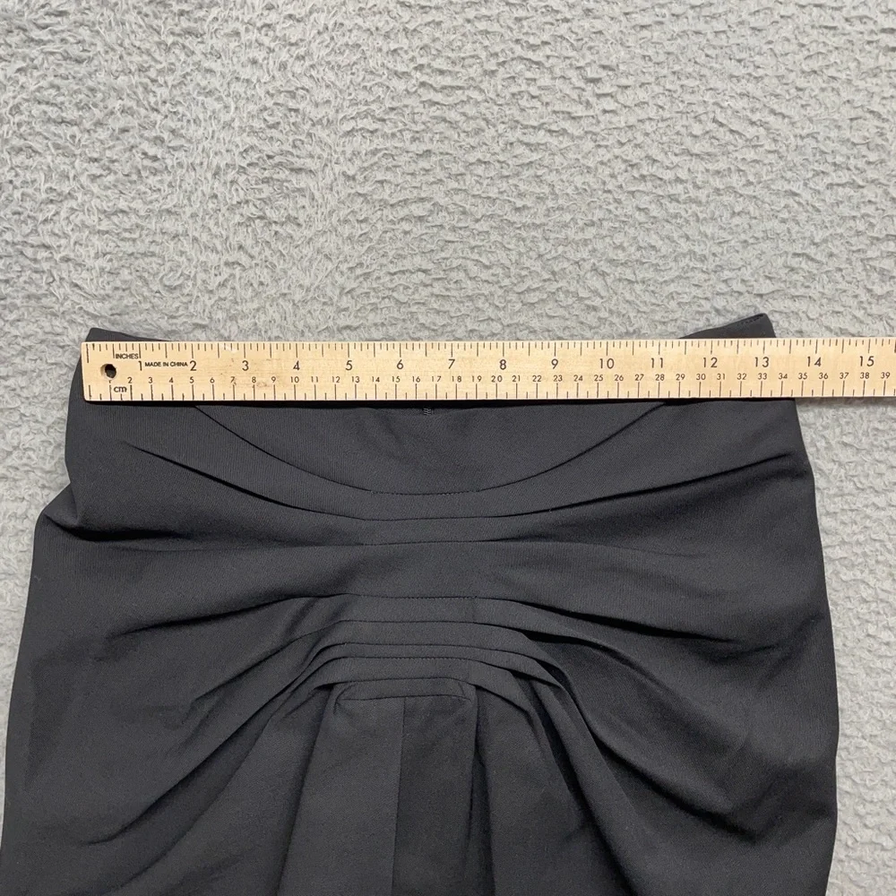 Maurizio Pecoraro Pencil Skirt Womens 6 Black Midi Pleated Wool Blend Italy